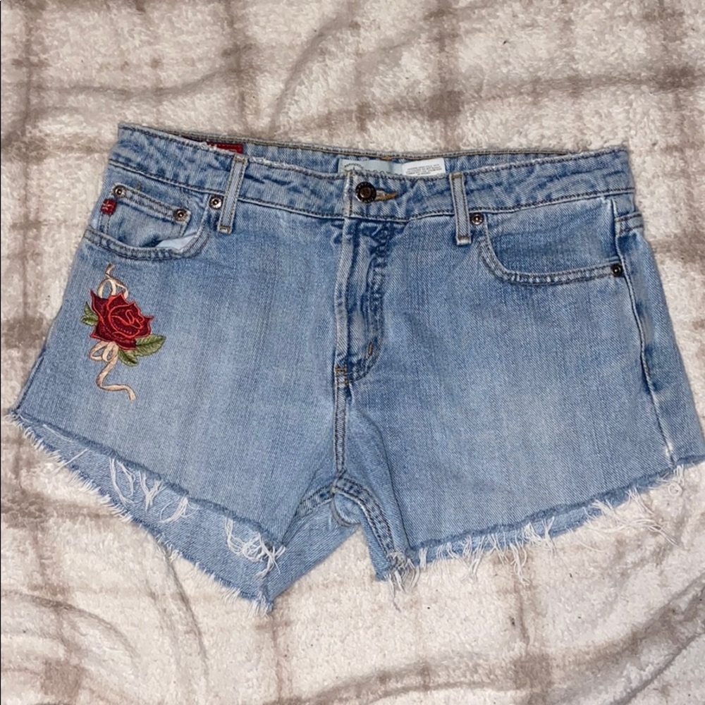 Rose Embroidered Shorts